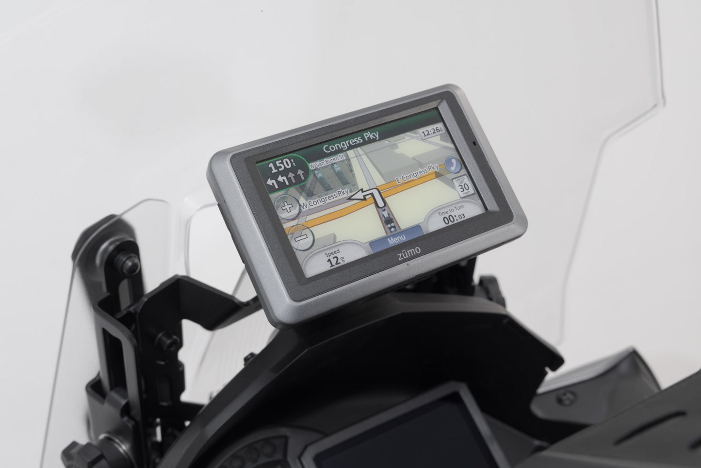 SW-MOTECH Soporte GPS para salpicadero Negro. Kawasaki Versys 1000 (18-) / 1100 (24-).