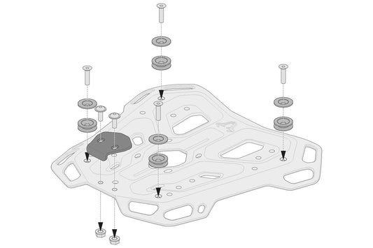 SW-MOTECH Kit de adaptadores para ADVENTURE-RACK Negro. Para TRAX ADV/ION/EVO.