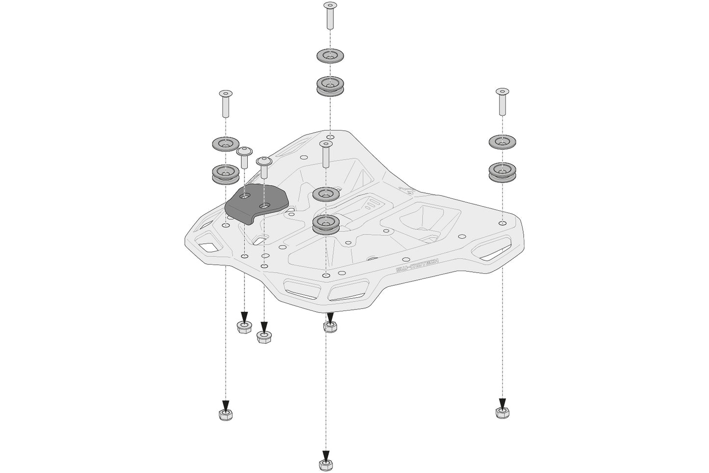 SW-MOTECH Kit de adaptadores para ADVENTURE-RACK Negro. Para TRAX ADV/ION/EVO.