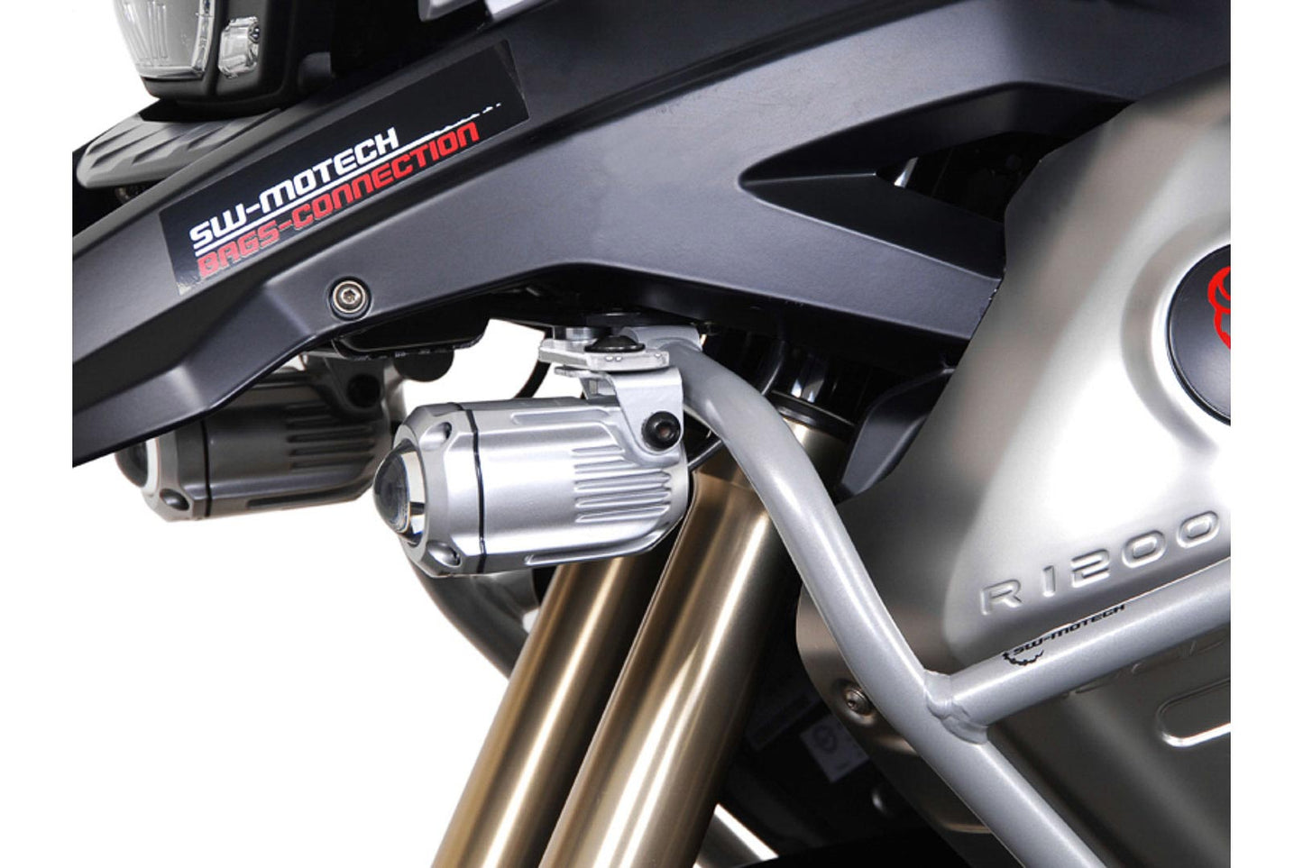 SW-MOTECH Soportes para luces Plateado. BMW R 1200 GS (08-12).