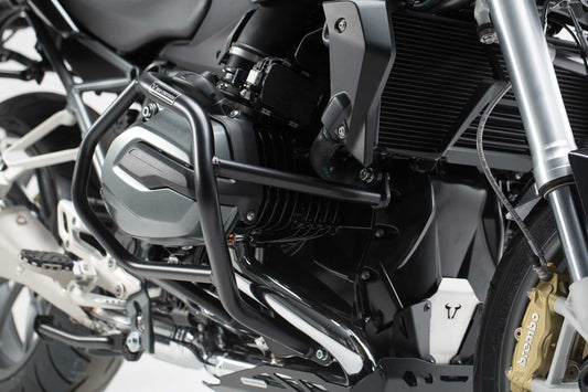 SW-MOTECH Protecciones laterales de motor Negro. BMW R1200R / R1200RS (14-18).