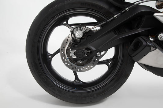 SW-MOTECH Kit de topes anticaidas para el eje trasero Negro. BMW G310R/G310GS Honda X-ADV.