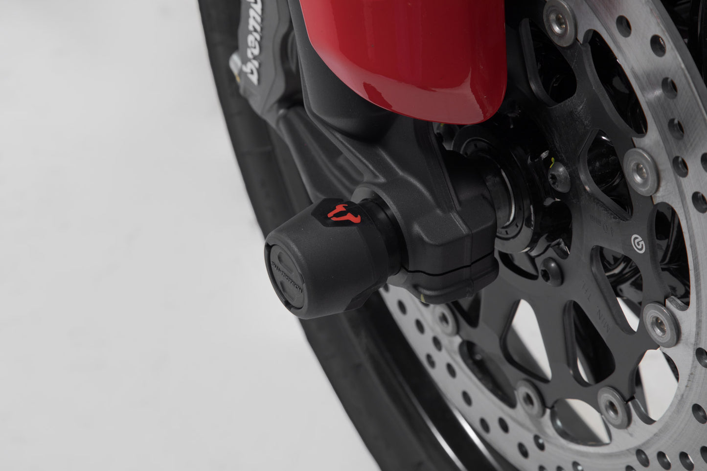 SW-MOTECH Kit de topes anticaidas para el eje delantero Negro. Ducati Multistrada V4 / Hypermotard 950.