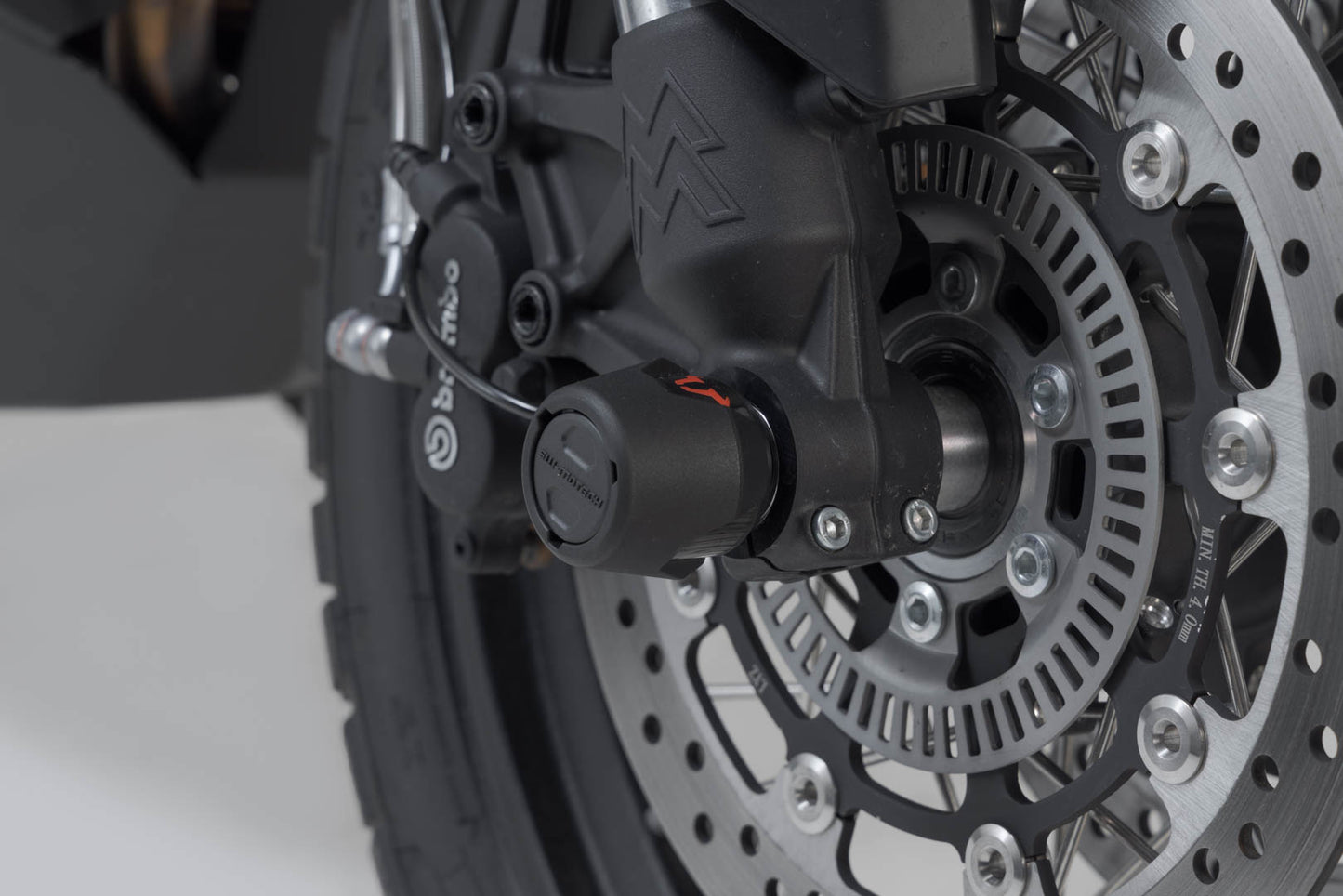 SW-MOTECH Kit de topes anticaidas para el eje delantero Negro. Moto Morini X-Cape 650 (21-).