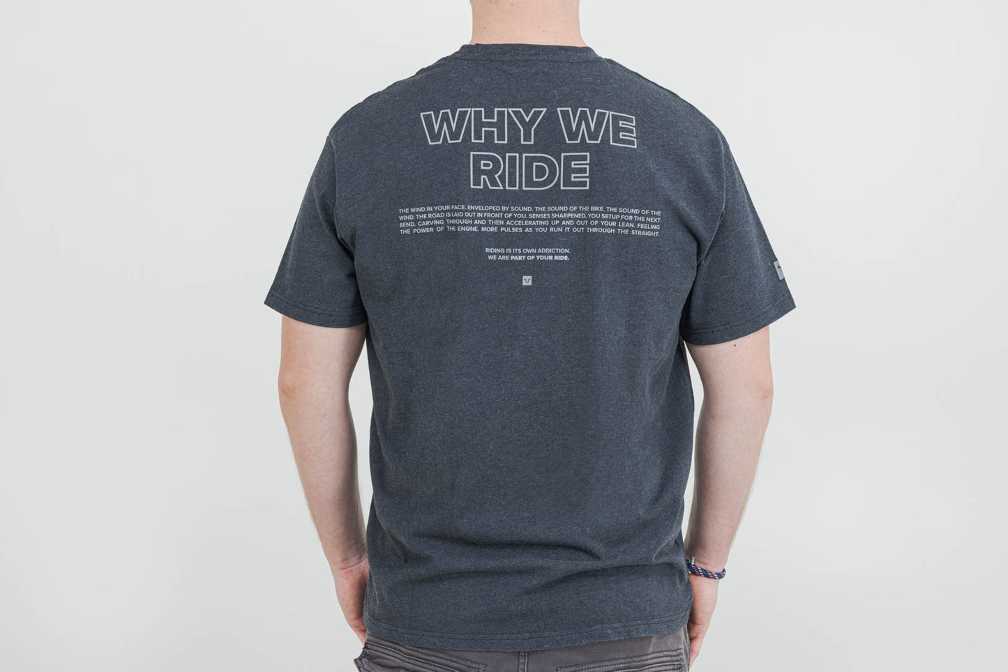 SW-MOTECH Camiseta unisex – Riders Line Gris oscuro. Optic Wash. Unisex. Talla S.