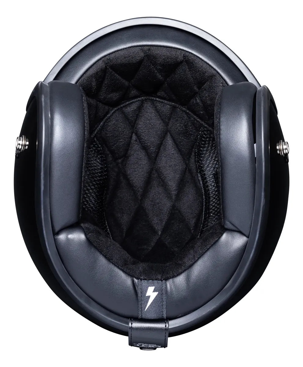 Interior acolchado negro y almohadillas de mejillas del casco TORC Del Mar T50 Gloss Black