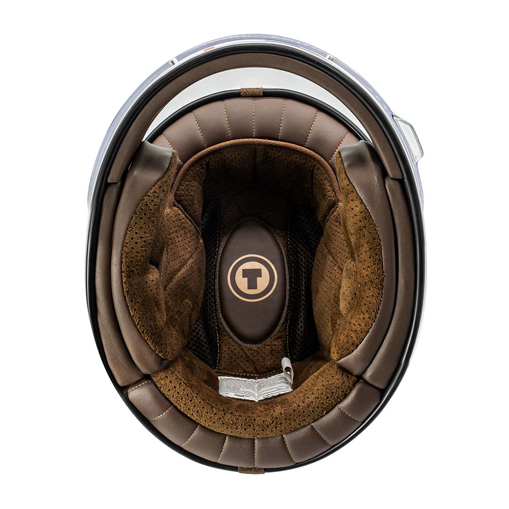 Interior del casco TORC T1 Newport Iso Bars con acolchado de gamuza antimicrobiana