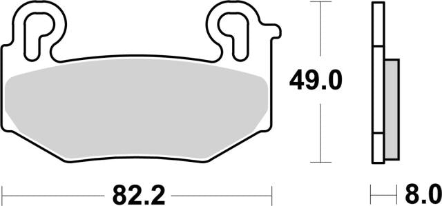 Plano de medidas de las pastillas de freno SBS 1004HS