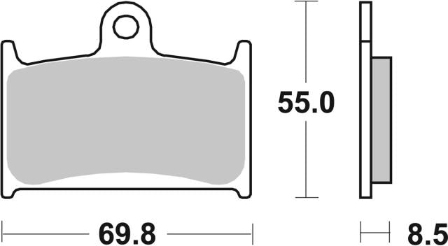 Plano de medidas de las pastillas de freno SBS 624HS
