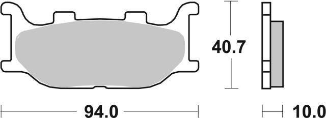 Plano de medidas de las pastillas de freno SBS 691HS