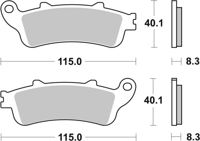 Plano de medidas de las pastillas de freno SBS 736LS