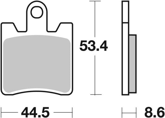 Plano de medidas de las pastillas de freno SBS 740HS