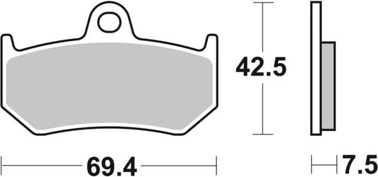 Plano de medidas de las pastillas de freno SBS 763LS