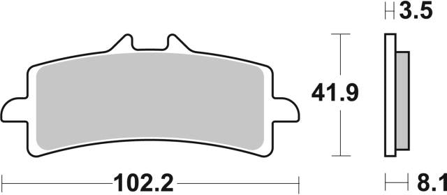Plano de medidas de las pastillas de freno SBS 841HS
