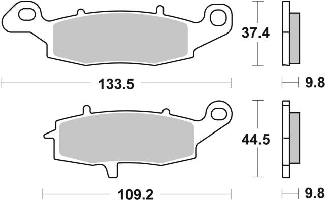 Plano de medidas de las pastillas de freno SBS 920LS