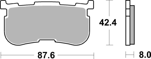 Plano de medidas de las pastillas de freno SBS 923H.LS