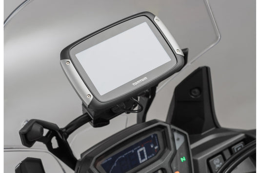 SW-MOTECH Soporte de GPS QUICK-LOCK para barra cruzada Negro. Amortiguador.