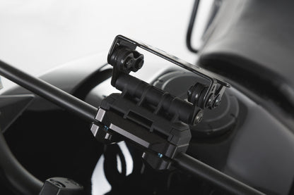 SW-MOTECH Soporte de GPS QUICK-LOCK para barra cruzada Negro. Amortiguador.