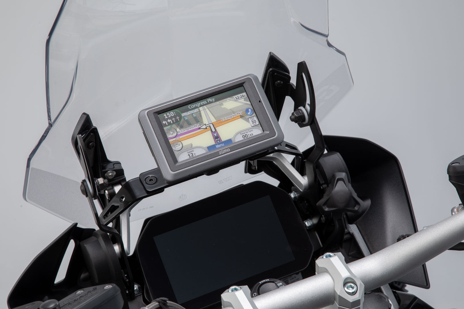 SW-MOTECH Soporte GPS para salpicadero Negro. BMW R 1200 GS (12-18) R 1250 GS (18-).