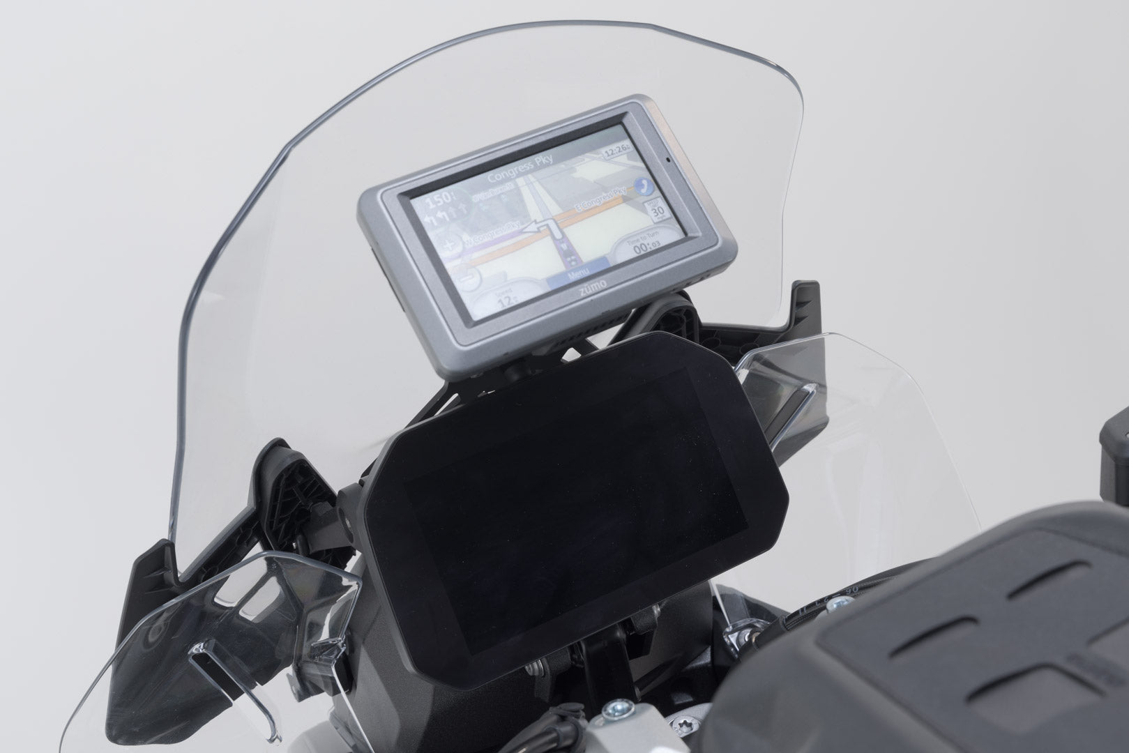 SW-MOTECH Soporte GPS en salpicadero Negro. BMW R 1300 GS (23-) / Adventure (24-).