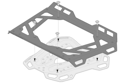 SW-MOTECH Extensión para portaequipaje ADVENTURE-RACK 45x30 cm. Aluminio. Negro.