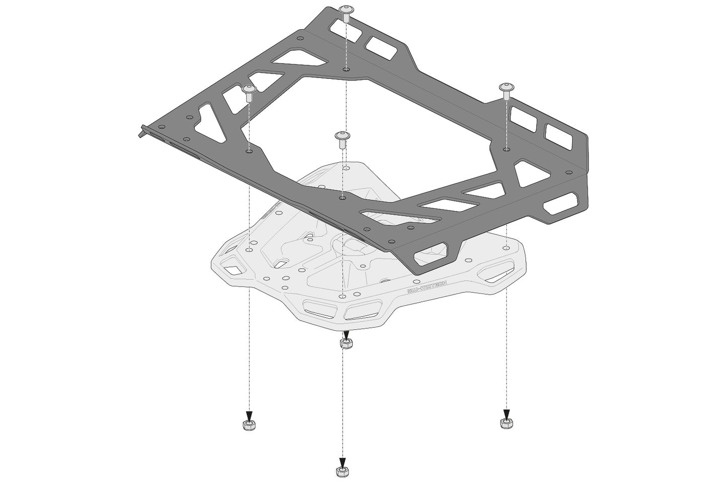 SW-MOTECH Extensión para portaequipaje ADVENTURE-RACK 45x30 cm. Aluminio. Negro.