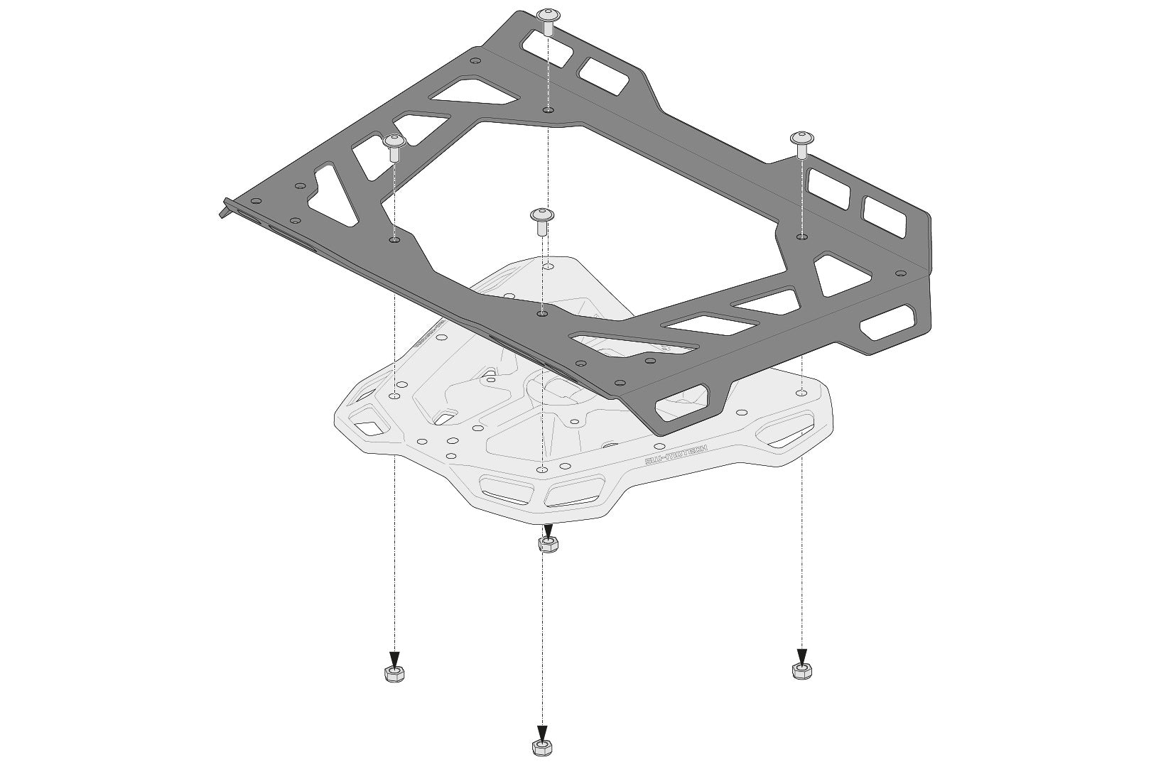 SW-MOTECH Extensión para portaequipaje ADVENTURE-RACK 45x30 cm. Aluminio. Negro.