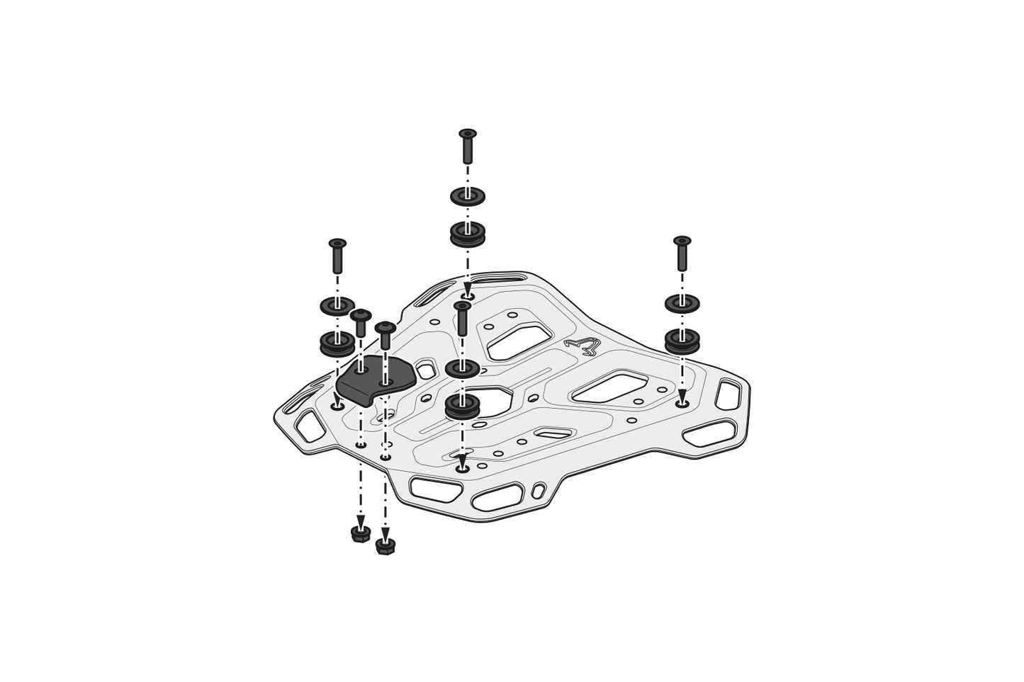 SW-MOTECH Portaequipaje ADVENTURE-RACK Negro. R 1300 GS/Adv (23-). Soporte BMW topcase.