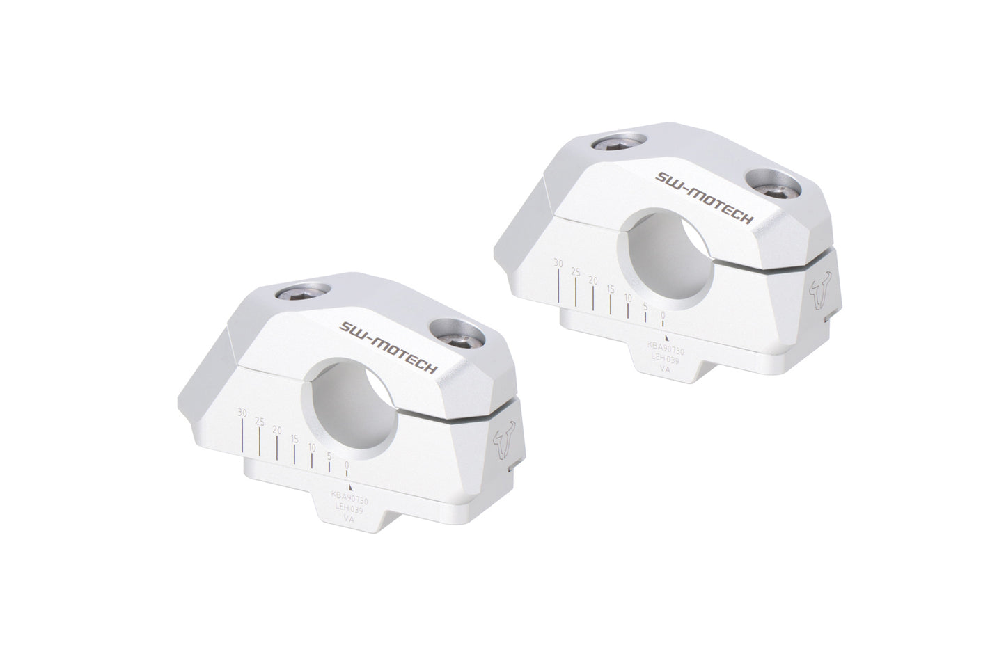 SW-MOTECH Acercador de manillar variable para Ø22 H=25mm. Colocación 5/10/15/20/25/30 mm. Plateado.
