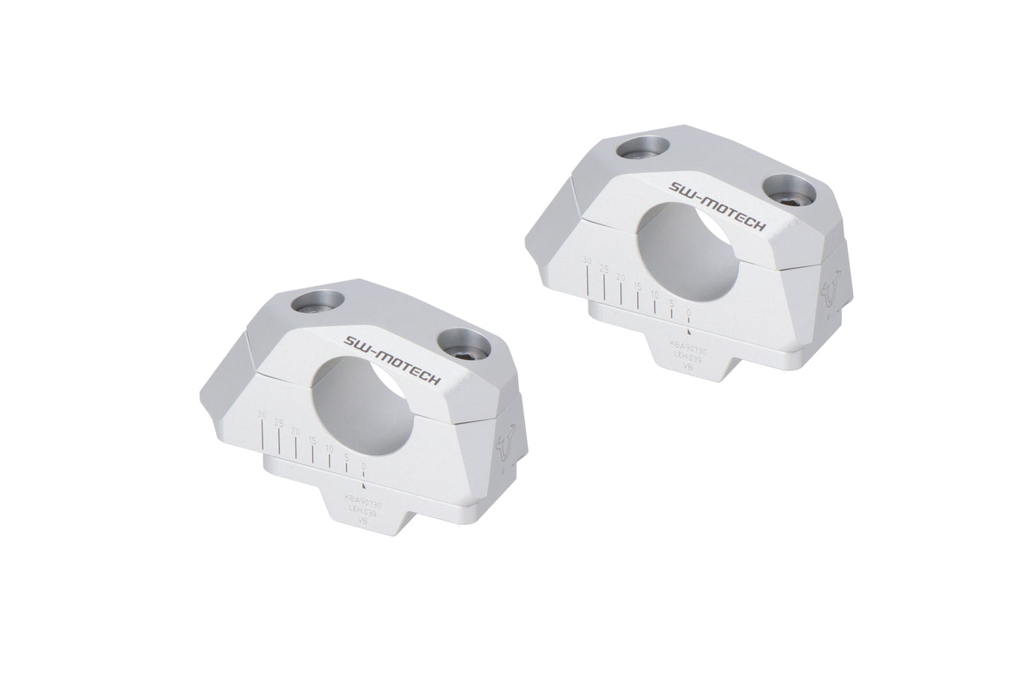 SW-MOTECH Acercador de manillar variable para Ø28 H=28mm. Colocación 5/10/15/20/25/30 mm. Plateado.