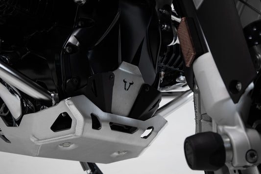 SW-MOTECH Extensión delantera de protector de motor Negro/plateado. BMW R1200 (12-18) R1250 (18-).