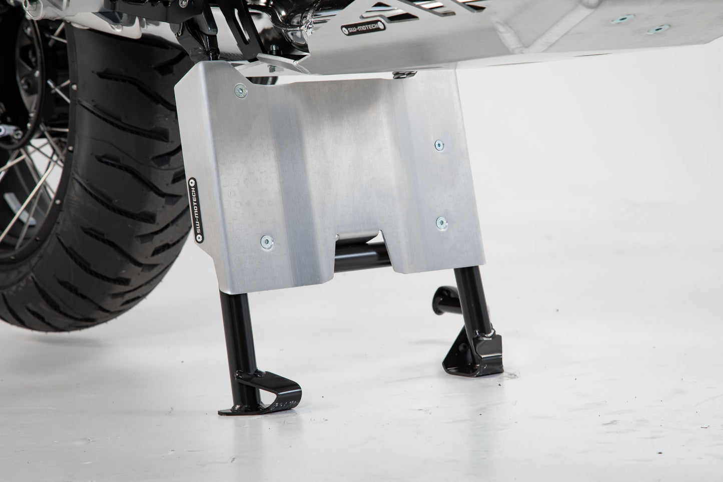 SW-MOTECH Extensión protector motor para caballete central Plateado. BMW R1200GS (12-18) R1250GS (18-).