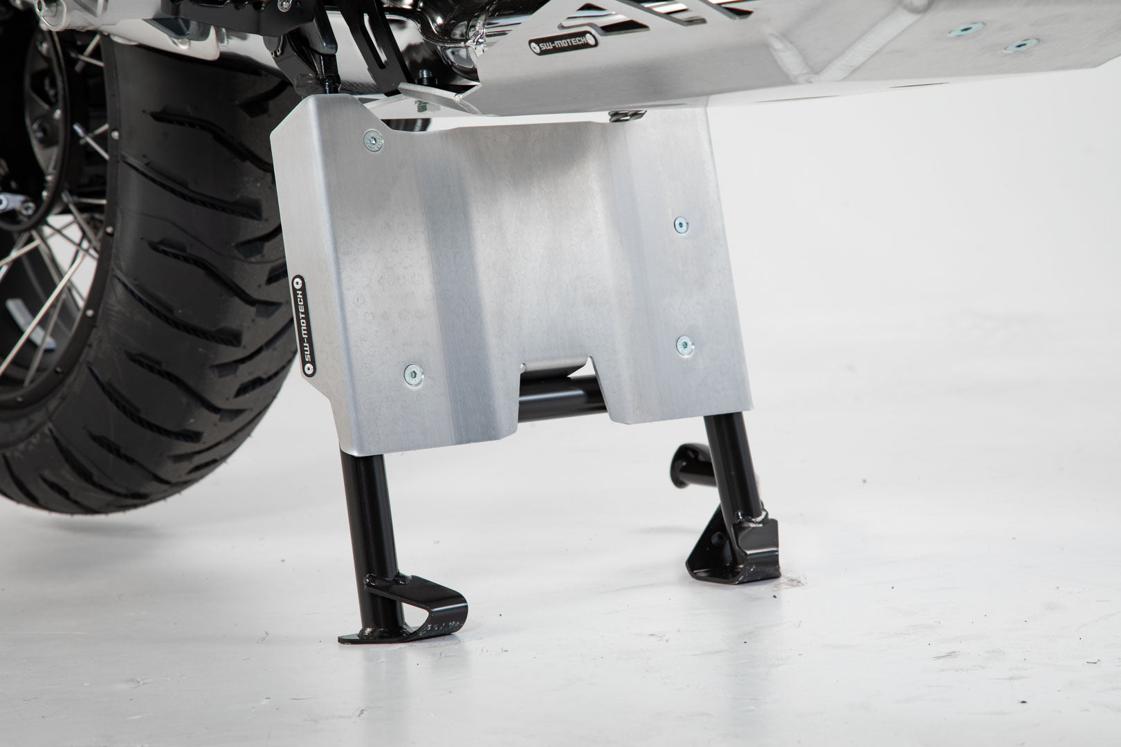 SW-MOTECH Extensión protector motor para caballete central Plateado. BMW R1200GS (12-18) R1250GS (18-).