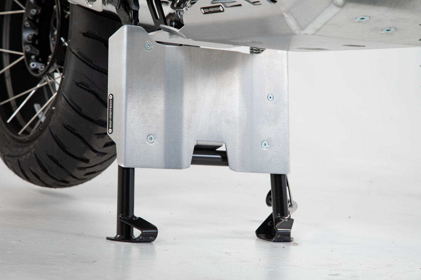 SW-MOTECH Extensión protector motor para caballete central Plateado. BMW R1200GS (12-18) R1250GS (18-).