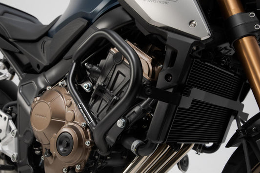 SW-MOTECH Protecciones laterales de motor Negro. Honda CB650F (14-18) / CB650R (18-).