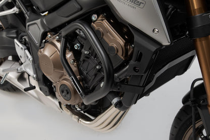 SW-MOTECH Protecciones laterales de motor Negro. Honda CB650F (14-18) / CB650R (18-).