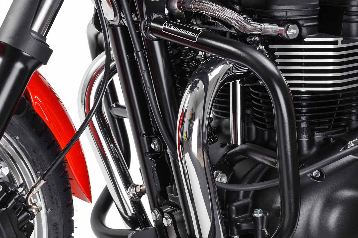 SW-MOTECH Protecciones laterales de motor Negro. Triumph Thruxton Bonneville (04-16).