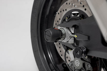 SW-MOTECH Kit de topes anticaidas para el eje trasero Negro. Modelos Ducati / KTM / CFMoto / Husqvarna.