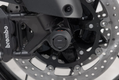 SW-MOTECH Kit de topes anticaidas para el eje delantero Negro. Modelos KTM Husqvarna Norden 901.