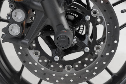 SW-MOTECH Kit de topes anticaidas para el eje delantero Negro. Yamaha MT-09/SP XSR900 XT1200Z.