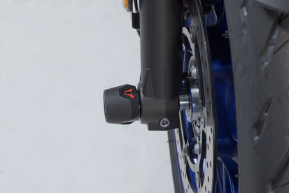 SW-MOTECH Kit de topes anticaidas para el eje delantero Negro. Modelos Yamaha (14-).