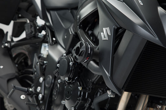 SW-MOTECH Kit de topes anticaidas Negro. Yamaha MT-03 (16-)/Suzuki GSX-S750 (17-).