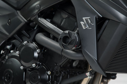 SW-MOTECH Kit de topes anticaidas Negro. Yamaha MT-03 (16-)/Suzuki GSX-S750 (17-).