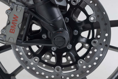 SW-MOTECH Kit de topes anticaidas para el eje delantero Negro. Modelos BMW.