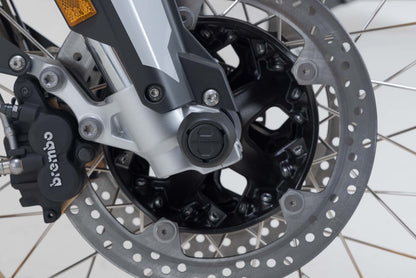 SW-MOTECH Kit de topes anticaidas para el eje delantero Negro. BMW F750/800GS F850GS/Adv F900R/XR/GS.