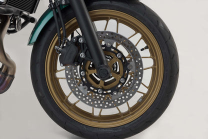 SW-MOTECH Kit de topes anticaidas para el eje delantero Negro. Kawasaki Z650 Ninja 650 Ninja 7 Hybrid.