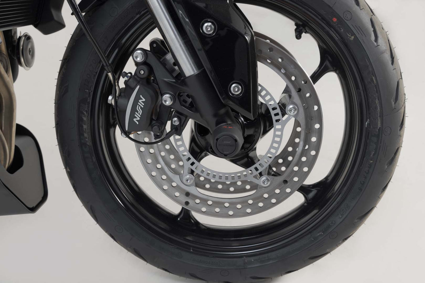SW-MOTECH Kit de topes anticaidas para el eje delantero Negro. Modelos Triumph /Honda /Royal Enfield.