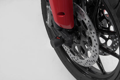 SW-MOTECH Kit de topes anticaidas para el eje delantero Negro. Ducati Multistrada V4 / Hypermotard 950.