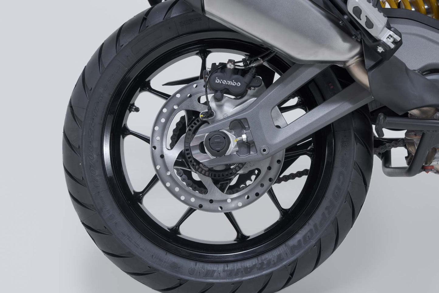 SW-MOTECH Kit de topes anticaidas para el eje trasero Negro. Ducati Multistrada V2 / V2 S (24-).