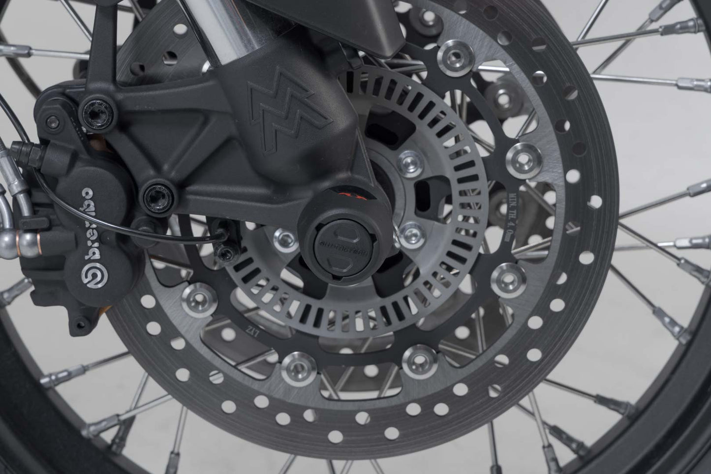 SW-MOTECH Kit de topes anticaidas para el eje delantero Negro. Moto Morini X-Cape 650 (21-).